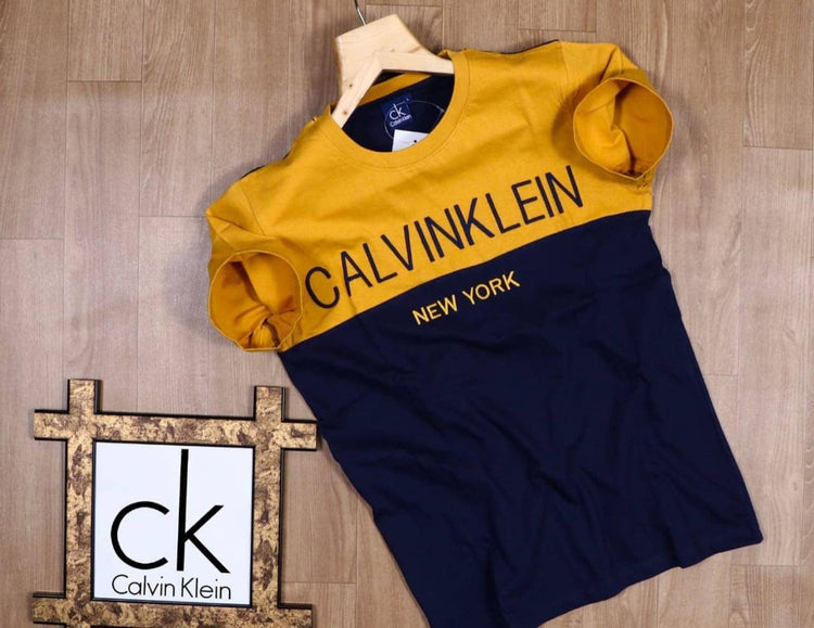 Regular Fit T-Shirt (Yellow &amp; Blue, L)